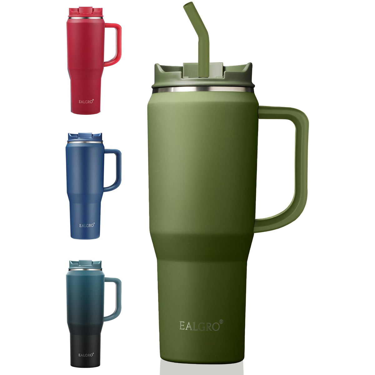 EALGRO 40 oz Tumbler with Handle, Insulated Tumblers with Lid and Straw