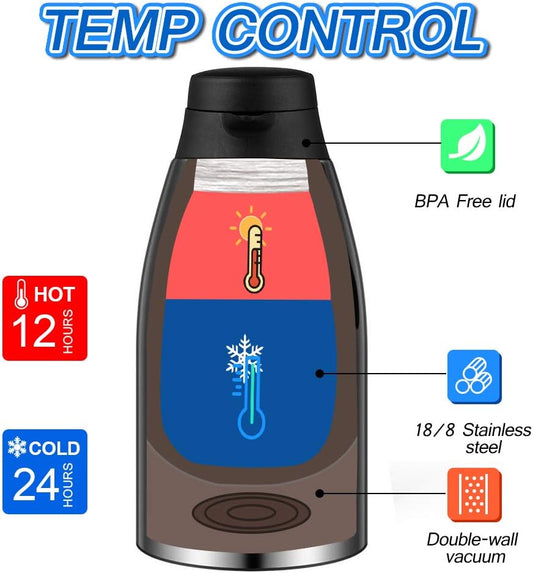 68oz Coffee Carafe Insulated, Airpot Thermal Coffee Carafes for Keeping Hot