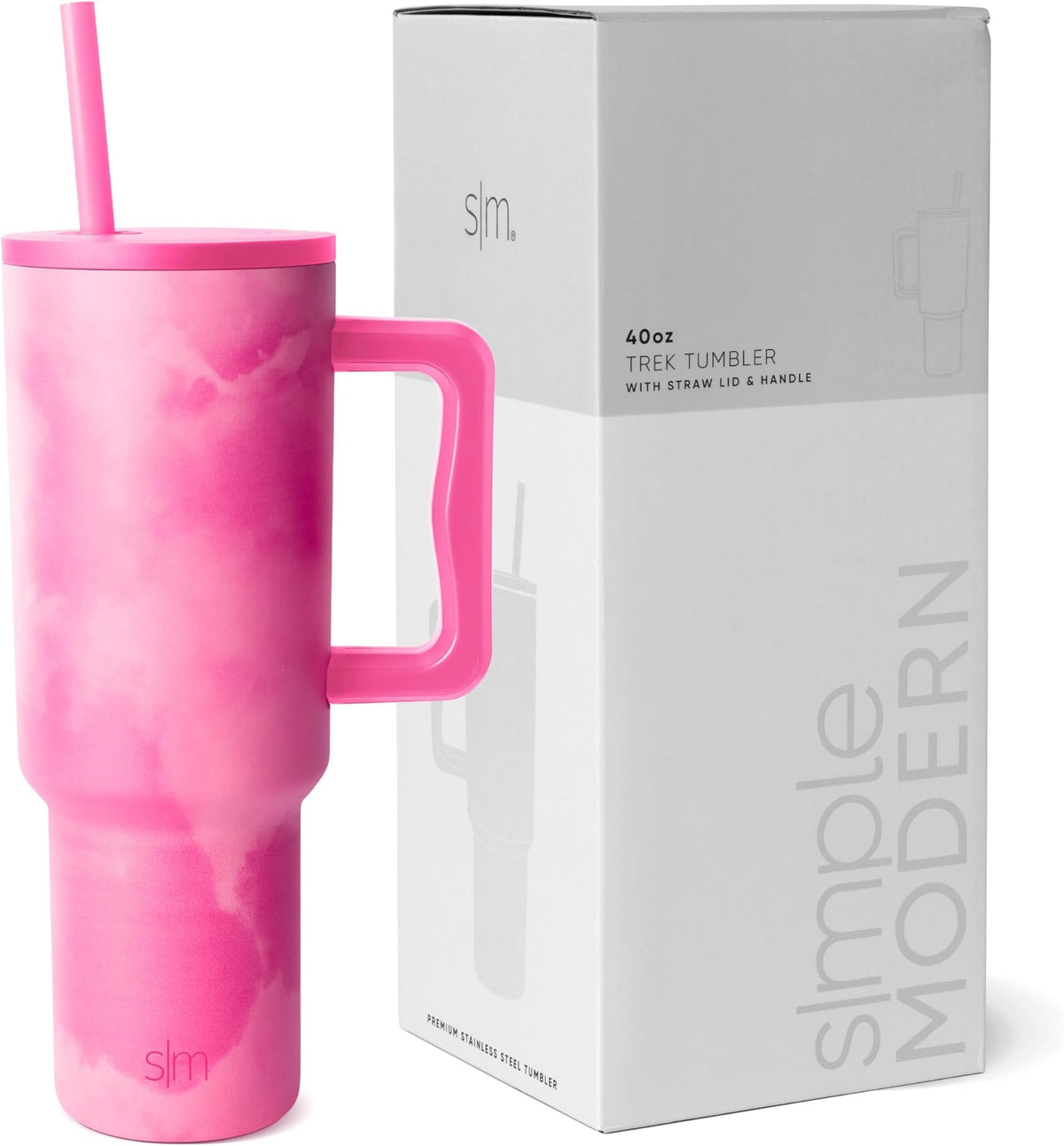 Simple Modern Tumbler with Handle and Straw | 40oz | Green
