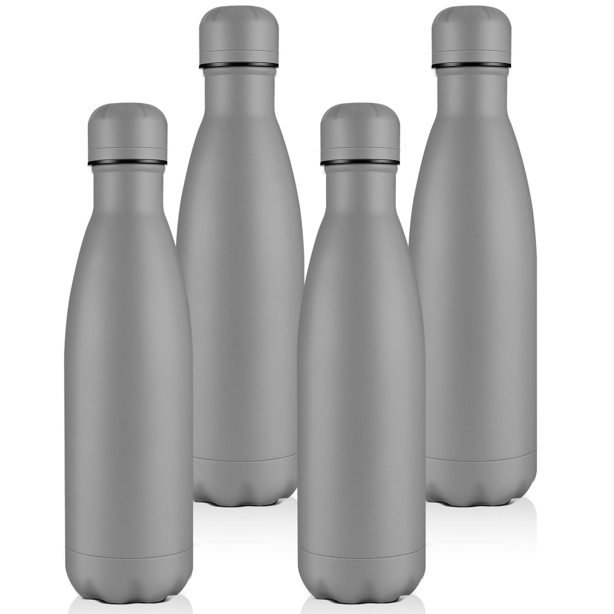 Volhoply 17oz Insulated Stainless Steel Water Bottle（Silver,1 Pack)