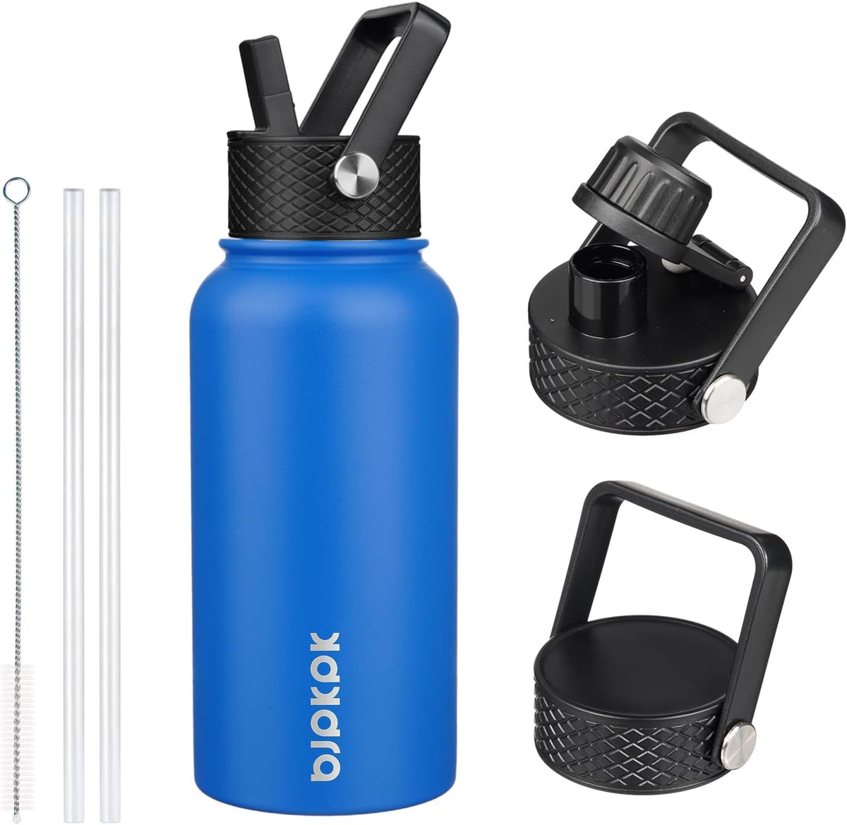 BJPKPK 64oz Insulated Water Bottle, Half Gallon Water Jug with Straw Lid