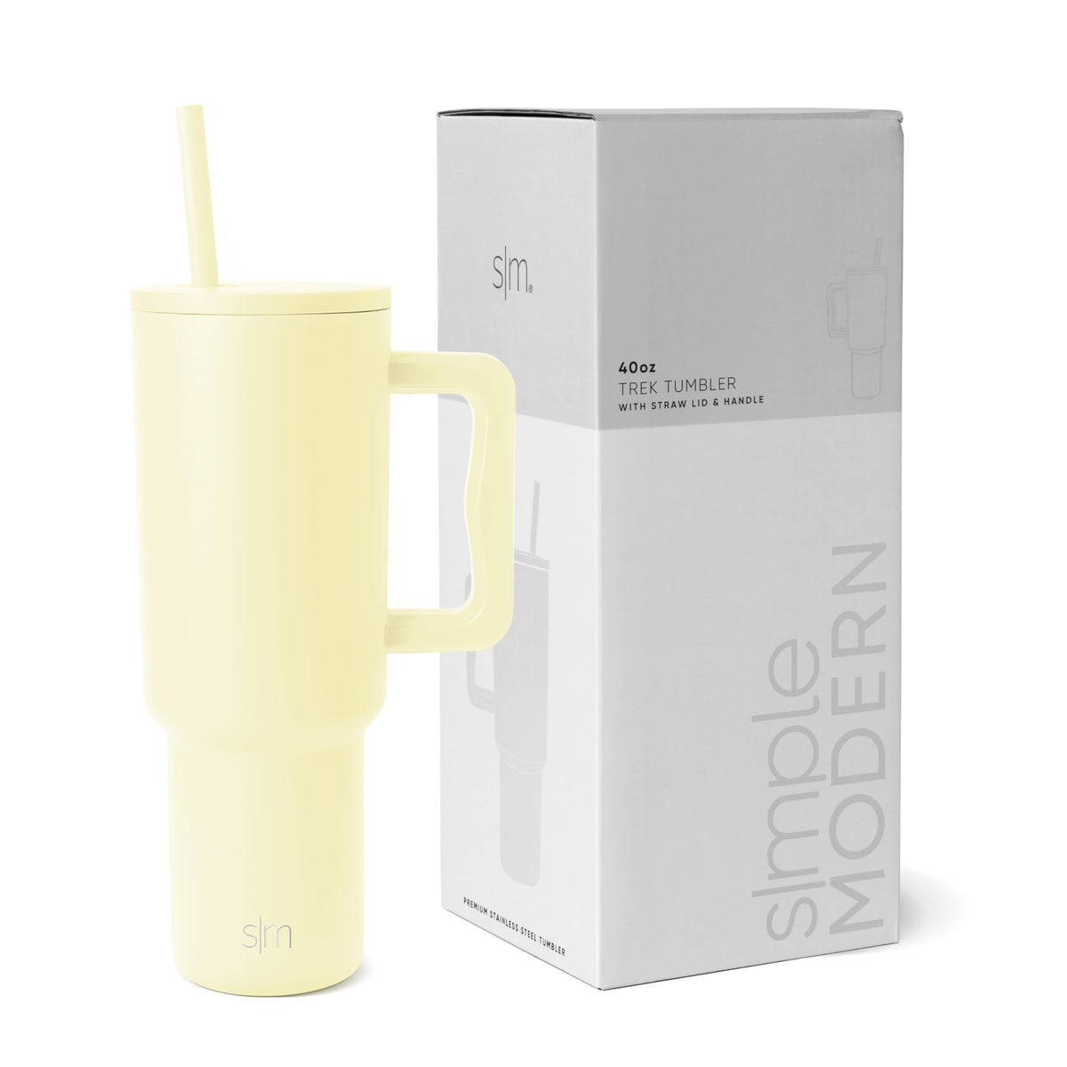 Simple Modern Tumbler with Handle and Straw | 40oz | Green