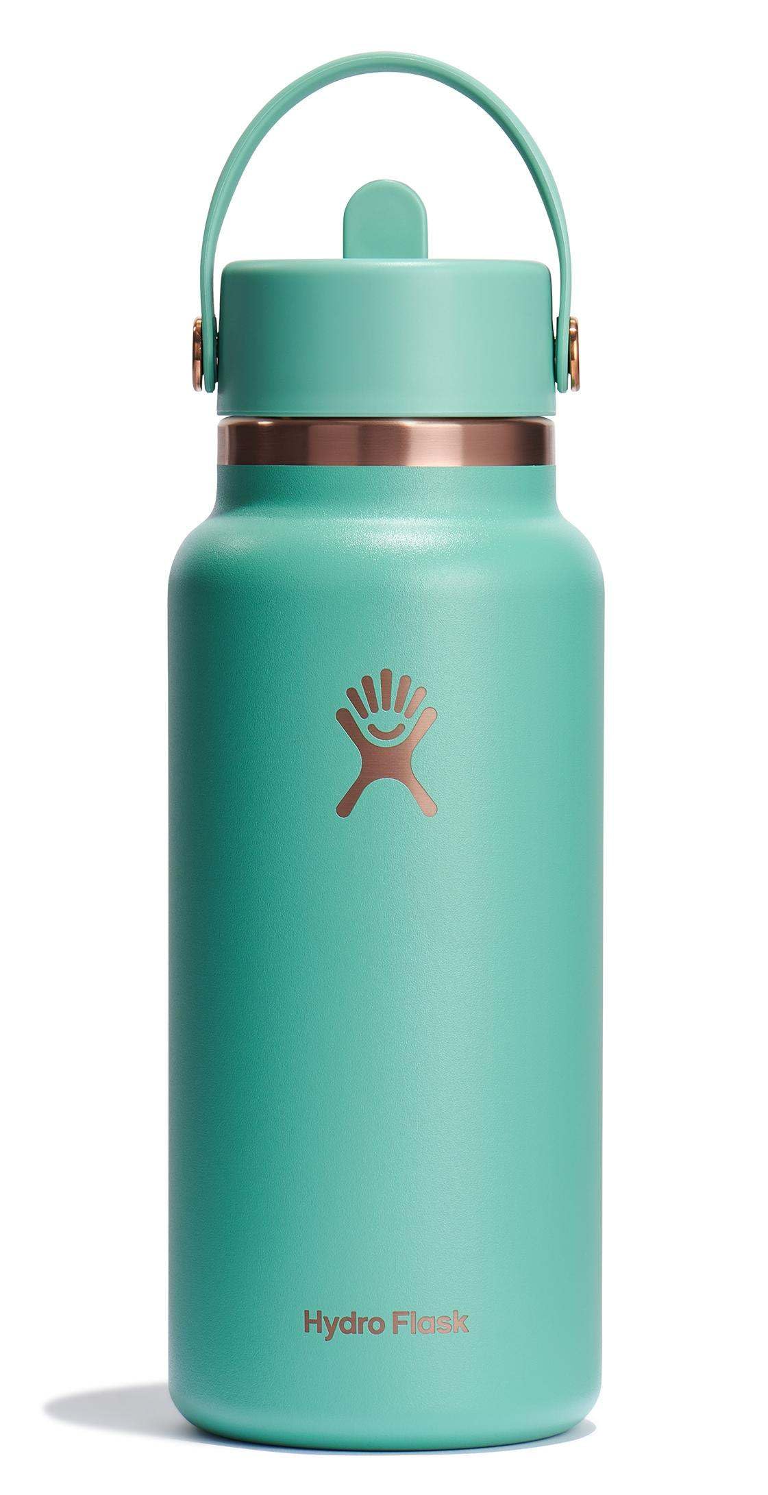 Hydro Flask Water Bottle - Insulated Stainless Steel - Wide Straw Lid, Non Spill, Leakproof in 24 Oz Ivory
