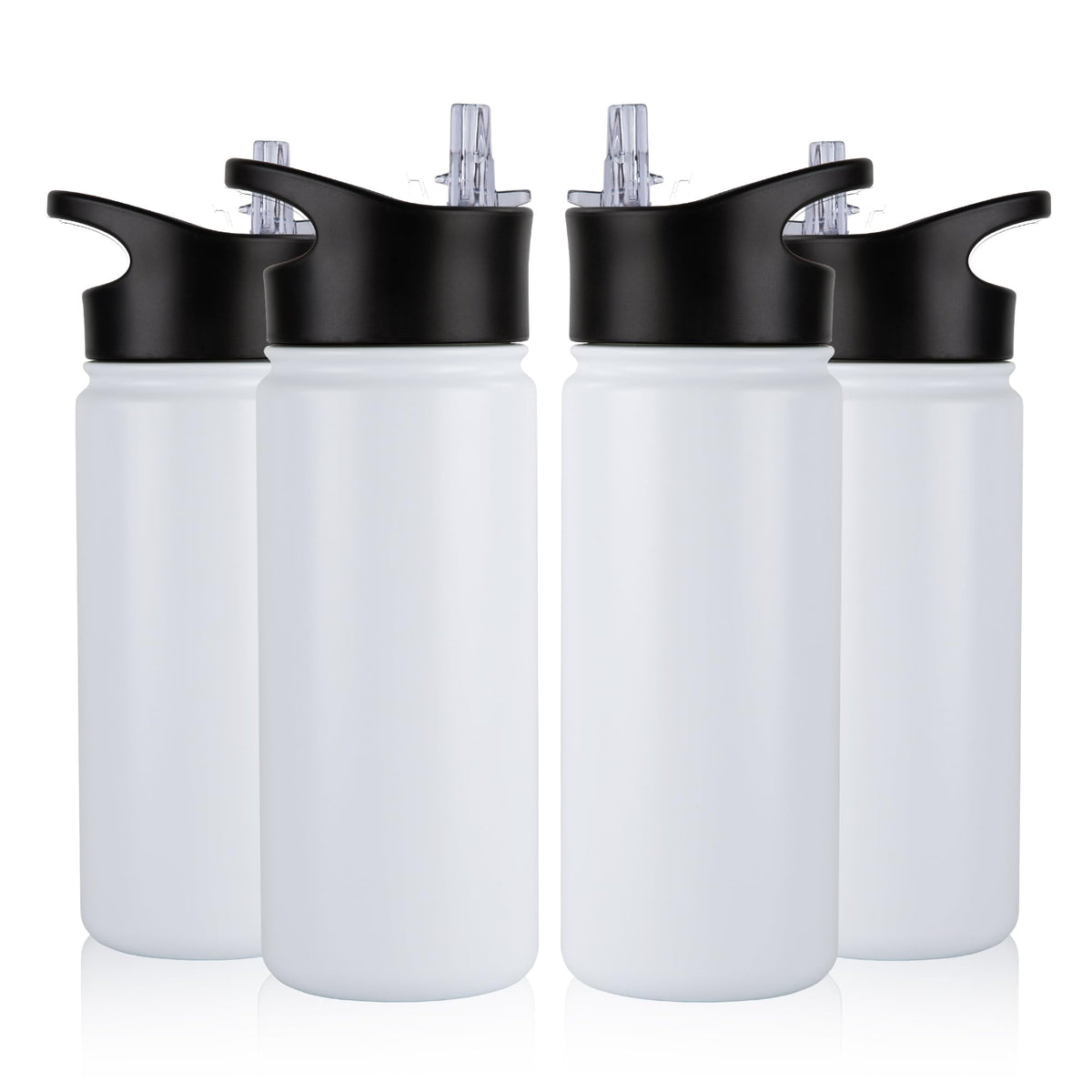 40 oz Insulated Water Bottle with Straw, Stainless Steel Sports Water Bottles with 2 Lids (Straw and Wide Mouth lid), Double Wall Vacuum, Leakproof, BPA-Free, Black