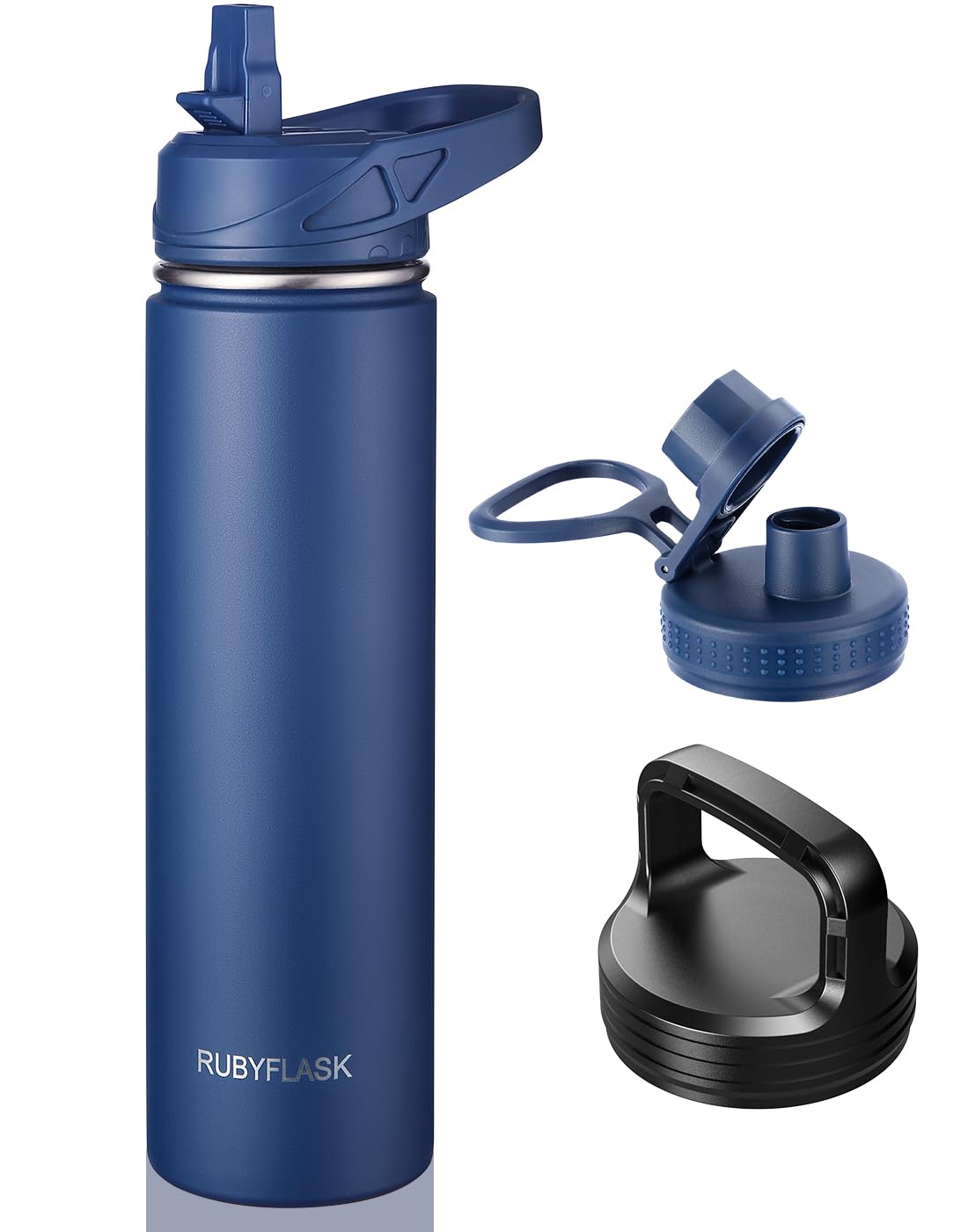 RUBYFLASK 32 oz Insulated Stainless Steel Water Bottle with Straw