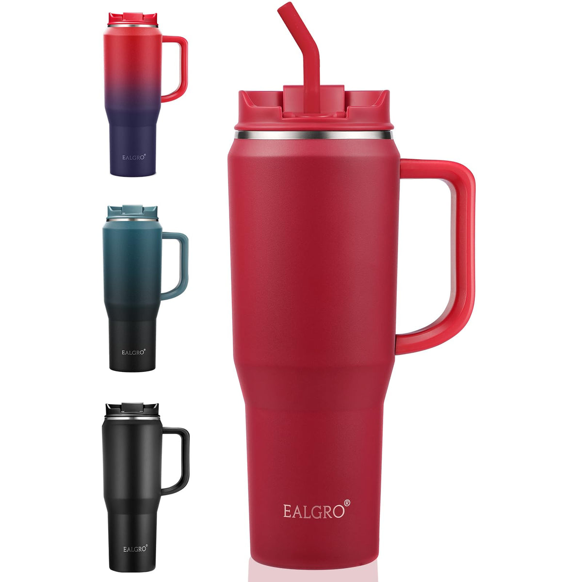 EALGRO 40 oz Tumbler with Handle, Insulated Tumblers with Lid and Straw