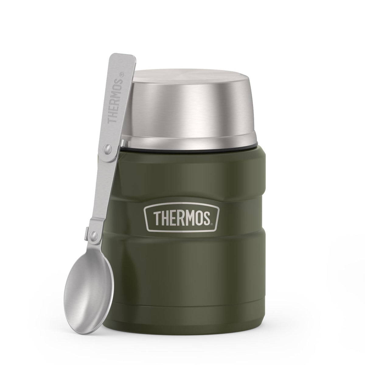 THERMOS Stainless King Food Jar with Handle, 47oz, Matte Stainless Steel