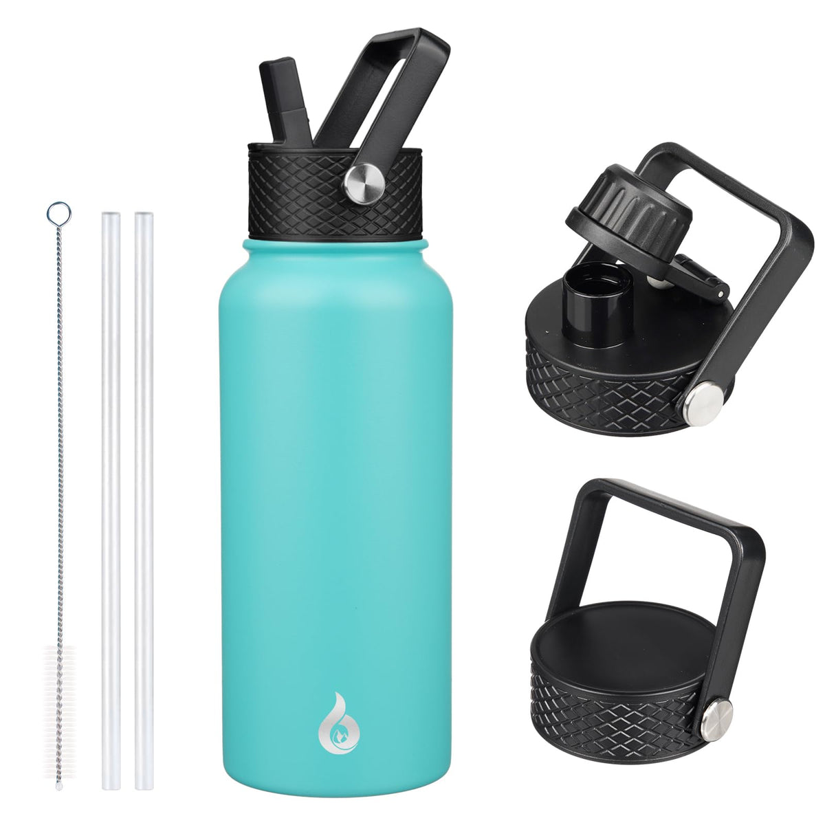 BJPKPK 64oz Insulated Water Bottle, Half Gallon Water Jug with Straw Lid