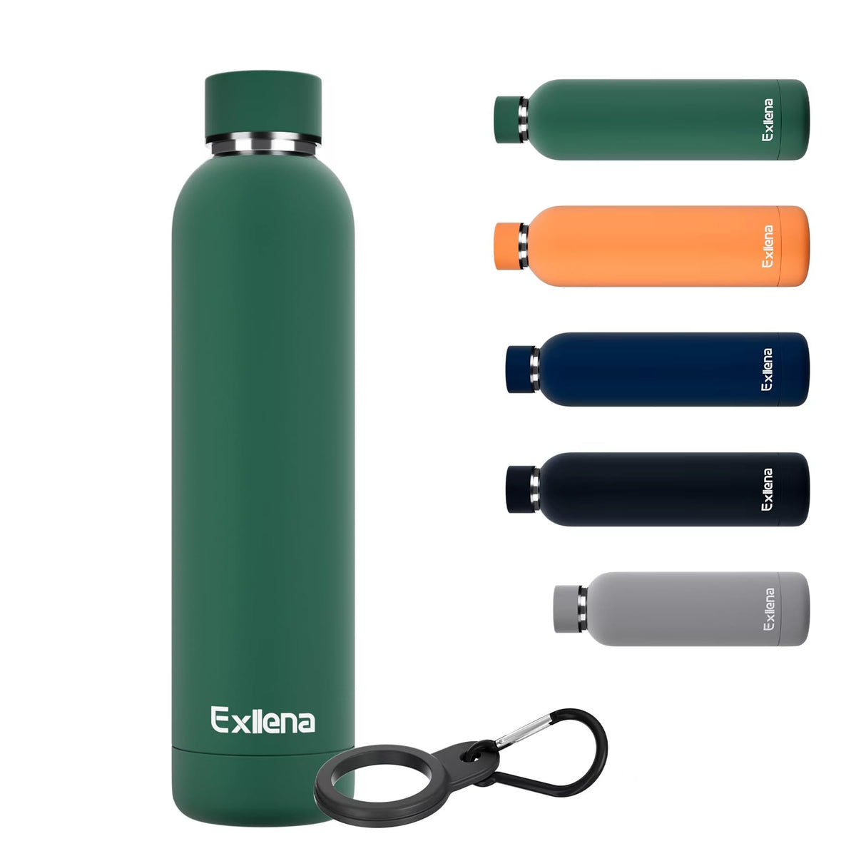 Exllena Small Water Bottle 12oz with Clip, Double Wall Stainless Steel Vacuum Small Insulated Water Bottle Keeps Drinks Cold 24 Hrs/Hot 12 Hrs for Kids Handbag School BPA Free (Mint)