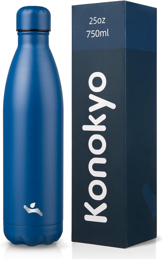 Konokyo 25 oz Insulated Stainless Steel Water Bottle, Blue