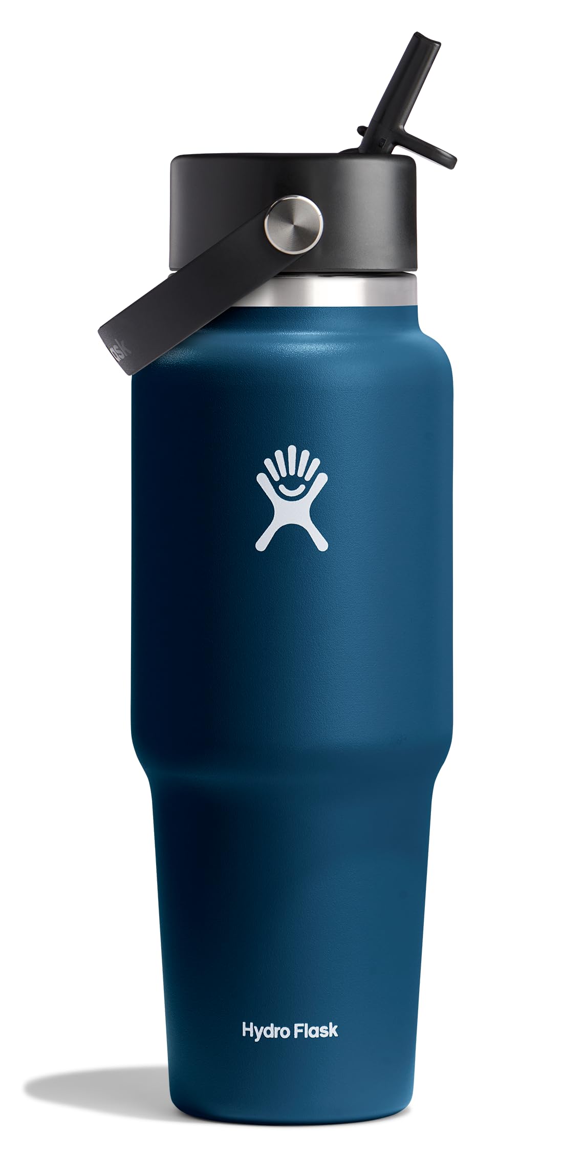 Hydro Flask Travel Water Bottle - Insulated Stainless Steel - Wide Straw Lid, Non Spill, Leakproof in 32 Oz Sandpiper
