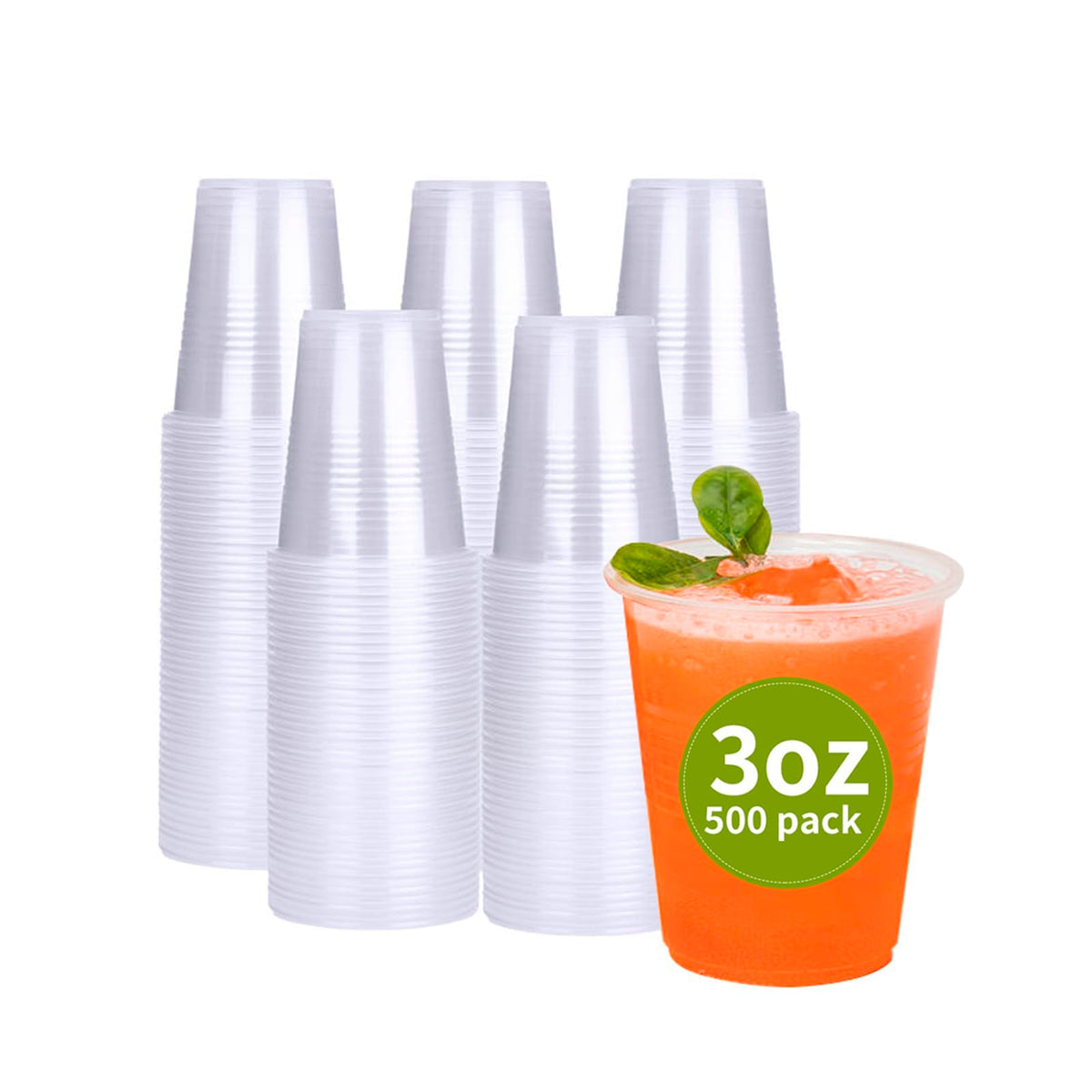 RACETOP 500 Pack 9 oz Plastic Cups, Clear Disposable Plastic Cups Bulk, Cold Drinking Party Cup, Transparent for Wedding, Thanksgiving, Christmas, Party