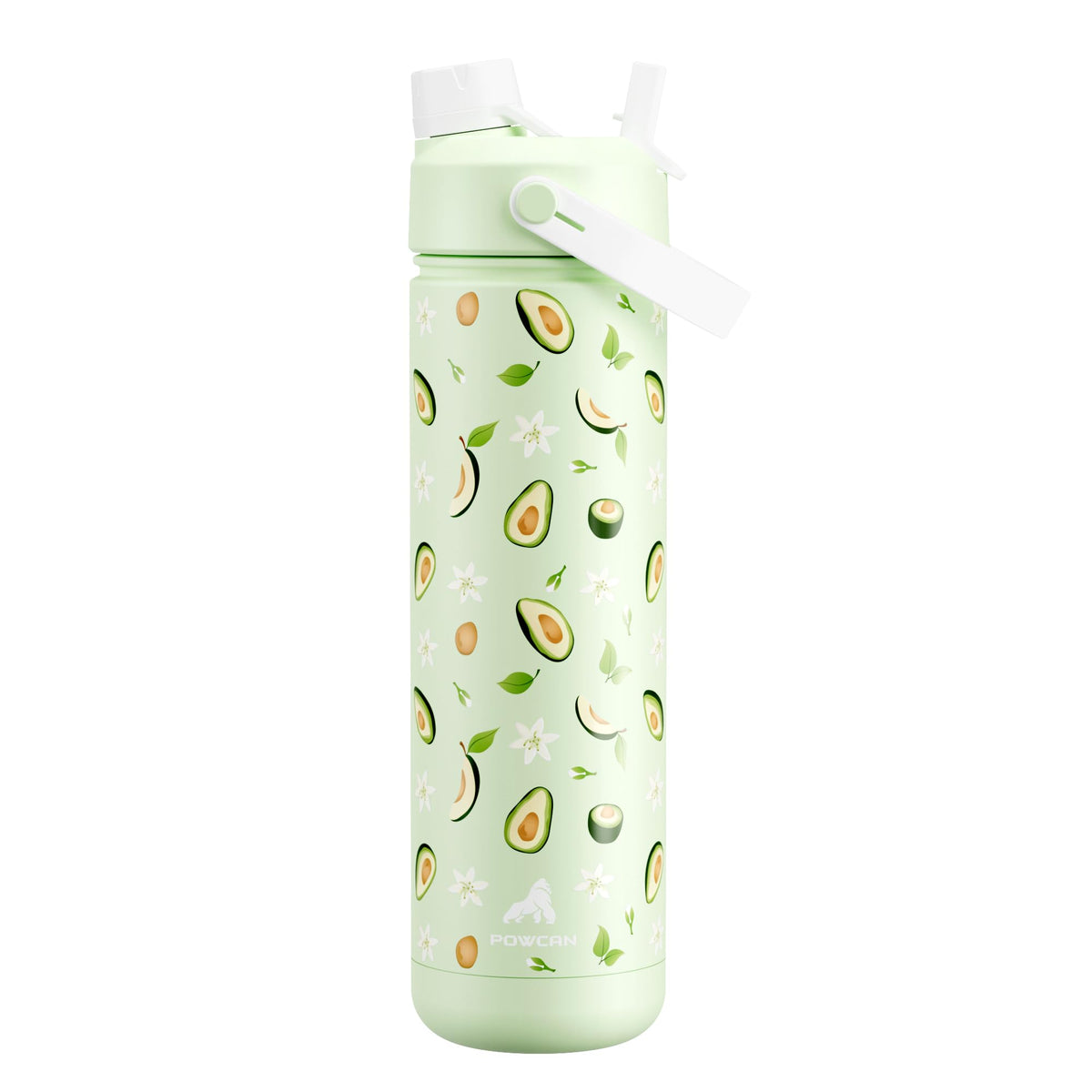 POWCAN 26 oz Insulated Water Bottle with 2-in-1 Straw and Spout Lid, Keep Cold 24H, Leak-Proof, Fits in Car Cup Holder, Stainless Steel Water Bottle for Sports, Travel, and School (Dark Knight)