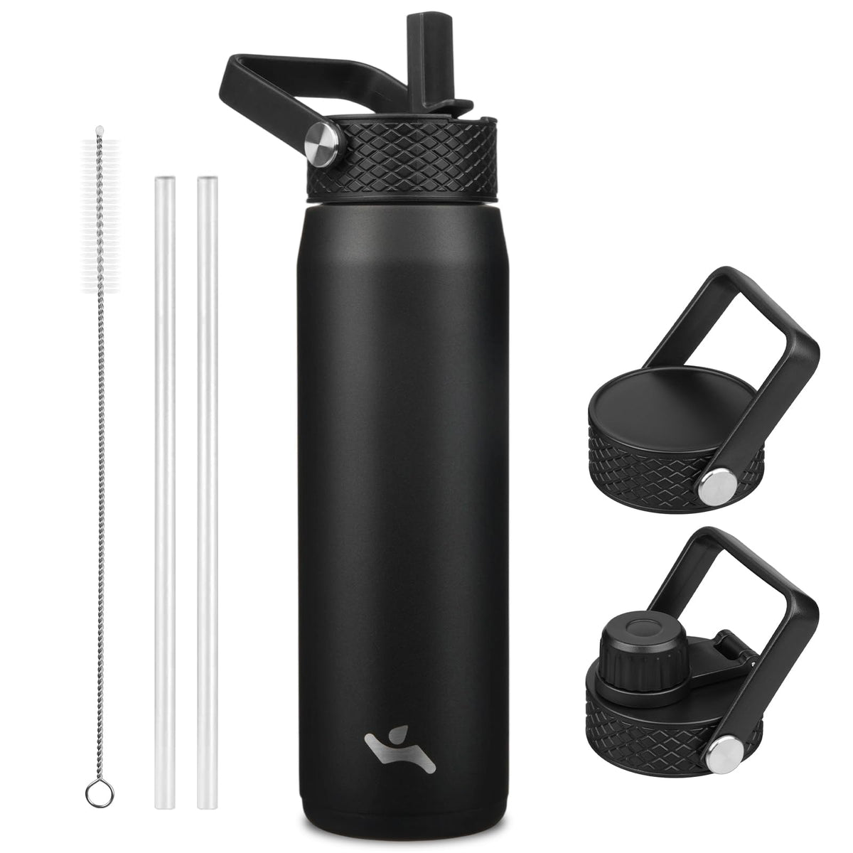 Konokyo 22 oz Insulated Stainless Steel Water Bottle with Straw Lid