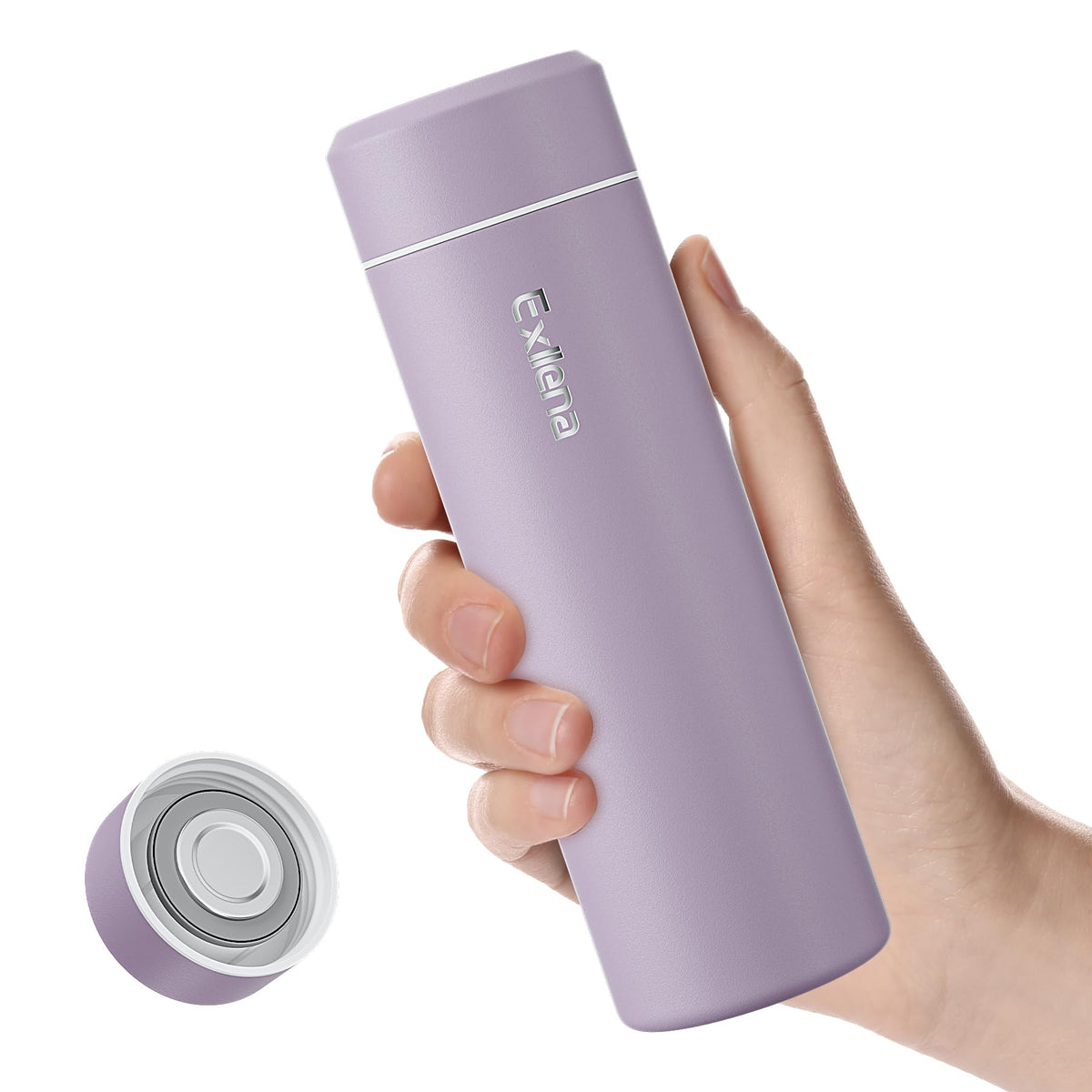 【Upgraded】Exllena Small Insulated Water Bottle 8 oz/250ml– Mini Insulated Water Bottle for Hot & Cold Drinks, Perfect Small Flask for Travel, Purse...(Lake Blue)