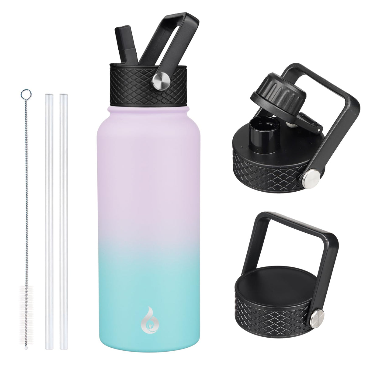 BJPKPK 64oz Insulated Water Bottle, Half Gallon Water Jug with Straw Lid