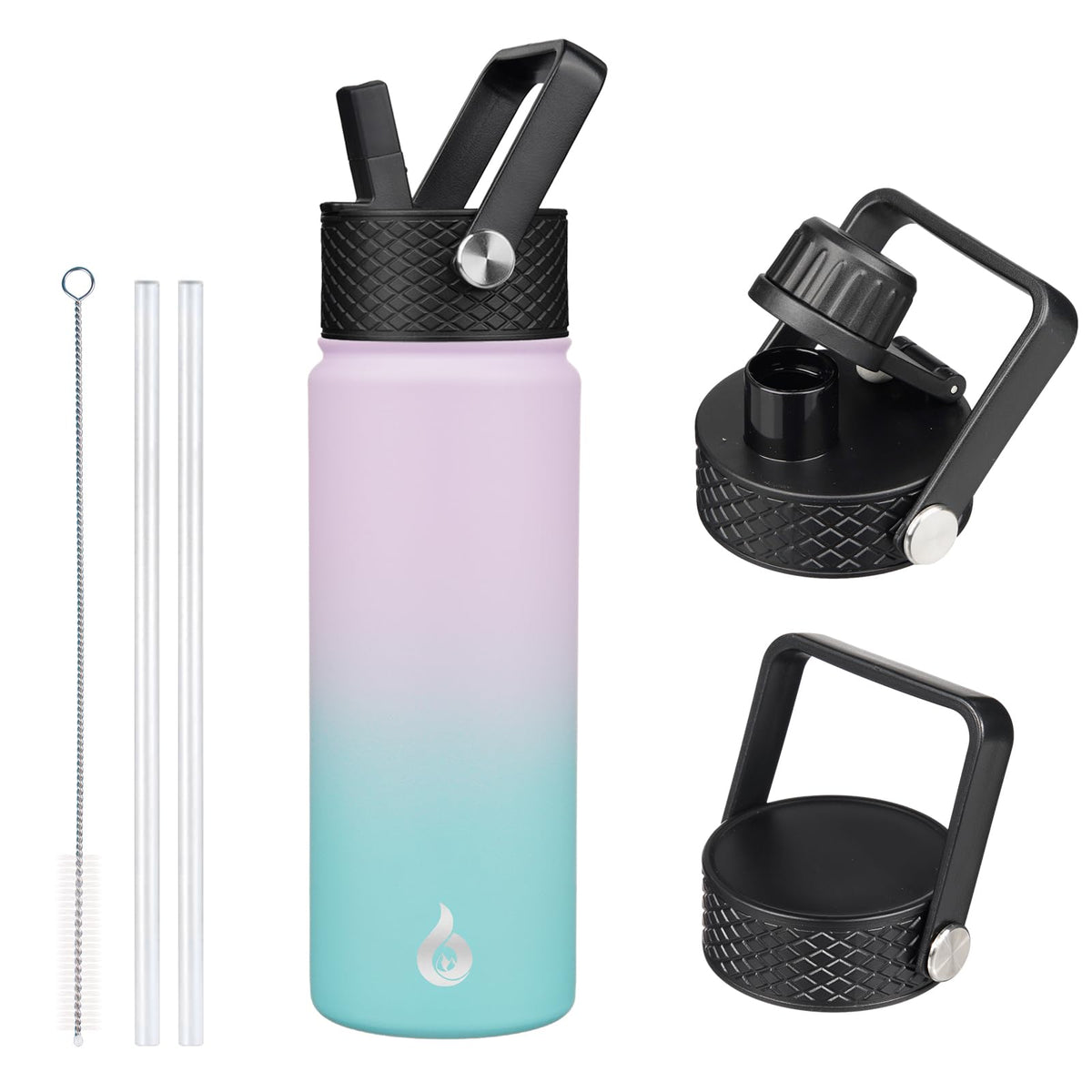 BJPKPK 64oz Insulated Water Bottle, Half Gallon Water Jug with Straw Lid