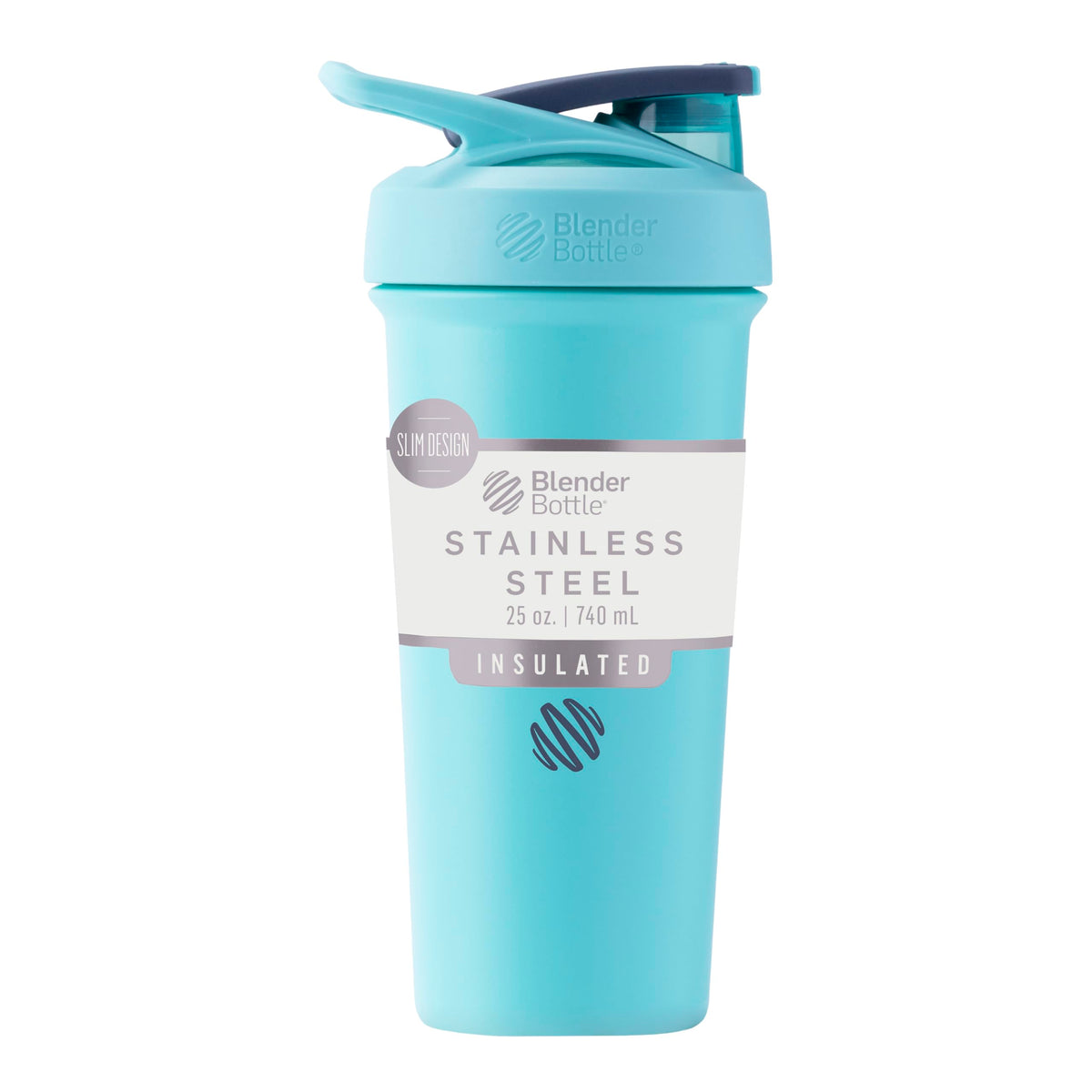 BlenderBottle Sport Flip Stainless Steel Shaker Bottle 24 oz Black