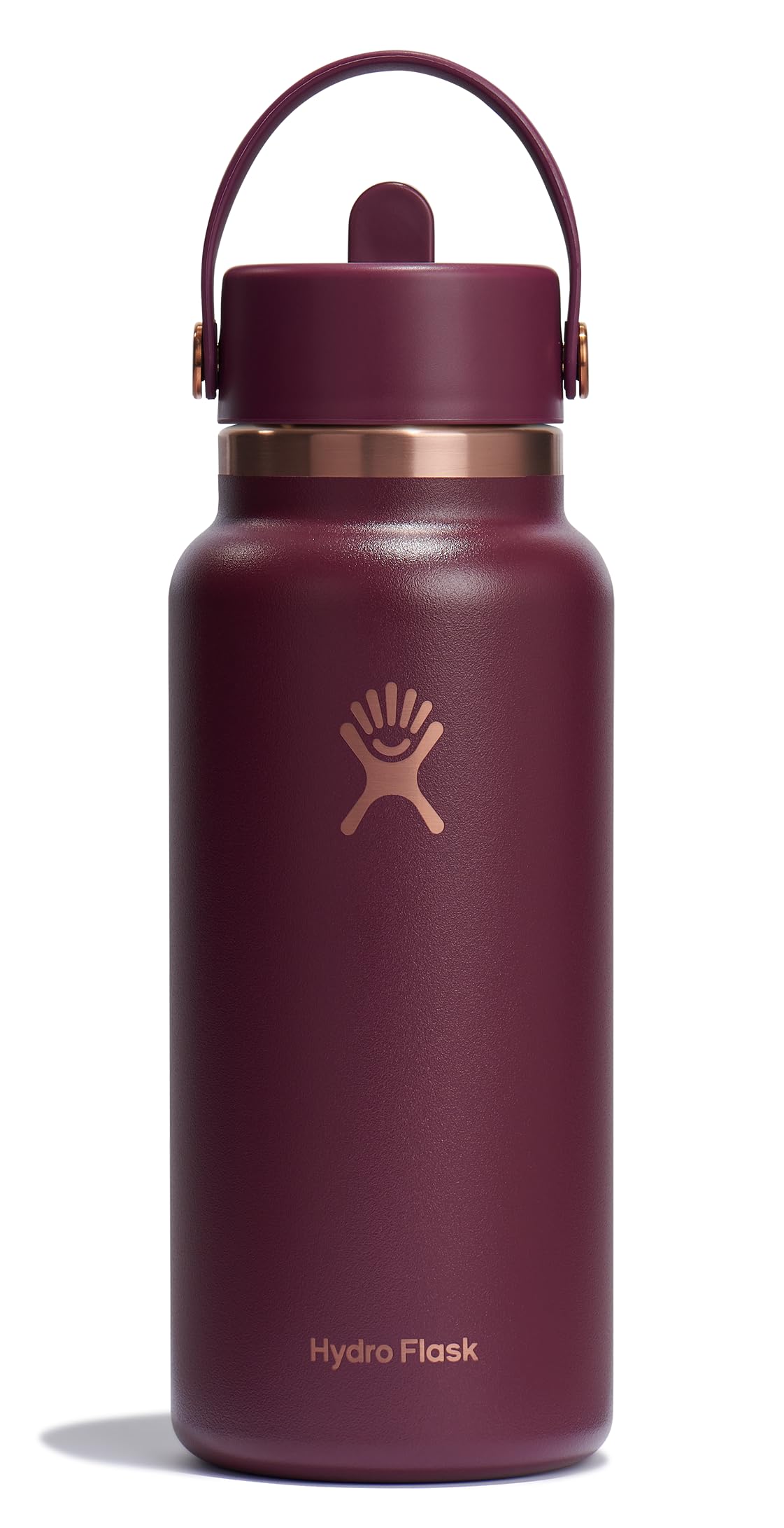 Hydro Flask Water Bottle - Insulated Stainless Steel - Wide Straw Lid, Non Spill, Leakproof in 24 Oz Ivory
