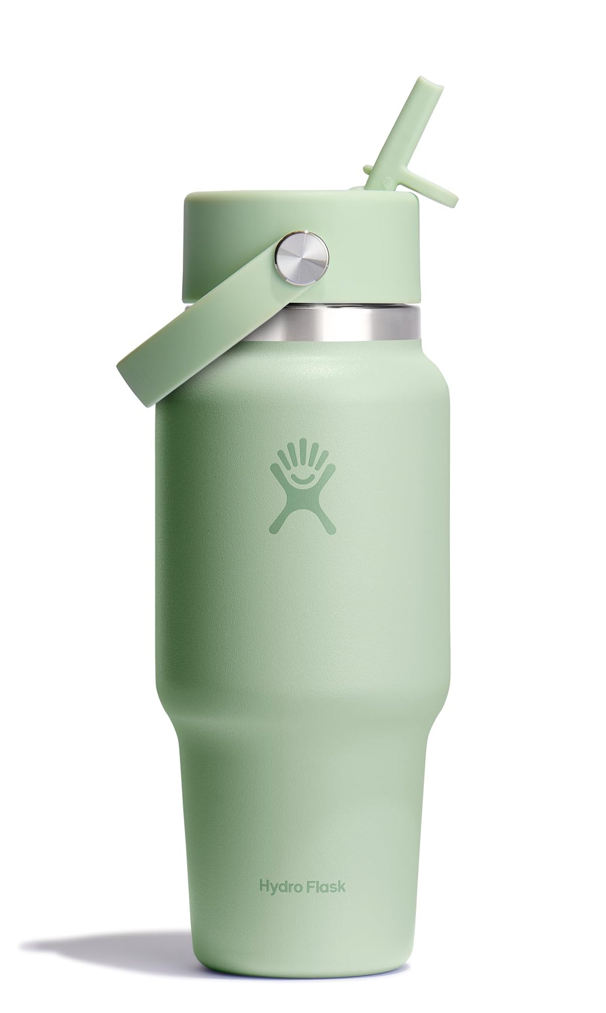 Hydro Flask Travel Water Bottle - Insulated Stainless Steel - Wide Straw Lid, Non Spill, Leakproof in 32 Oz Sandpiper