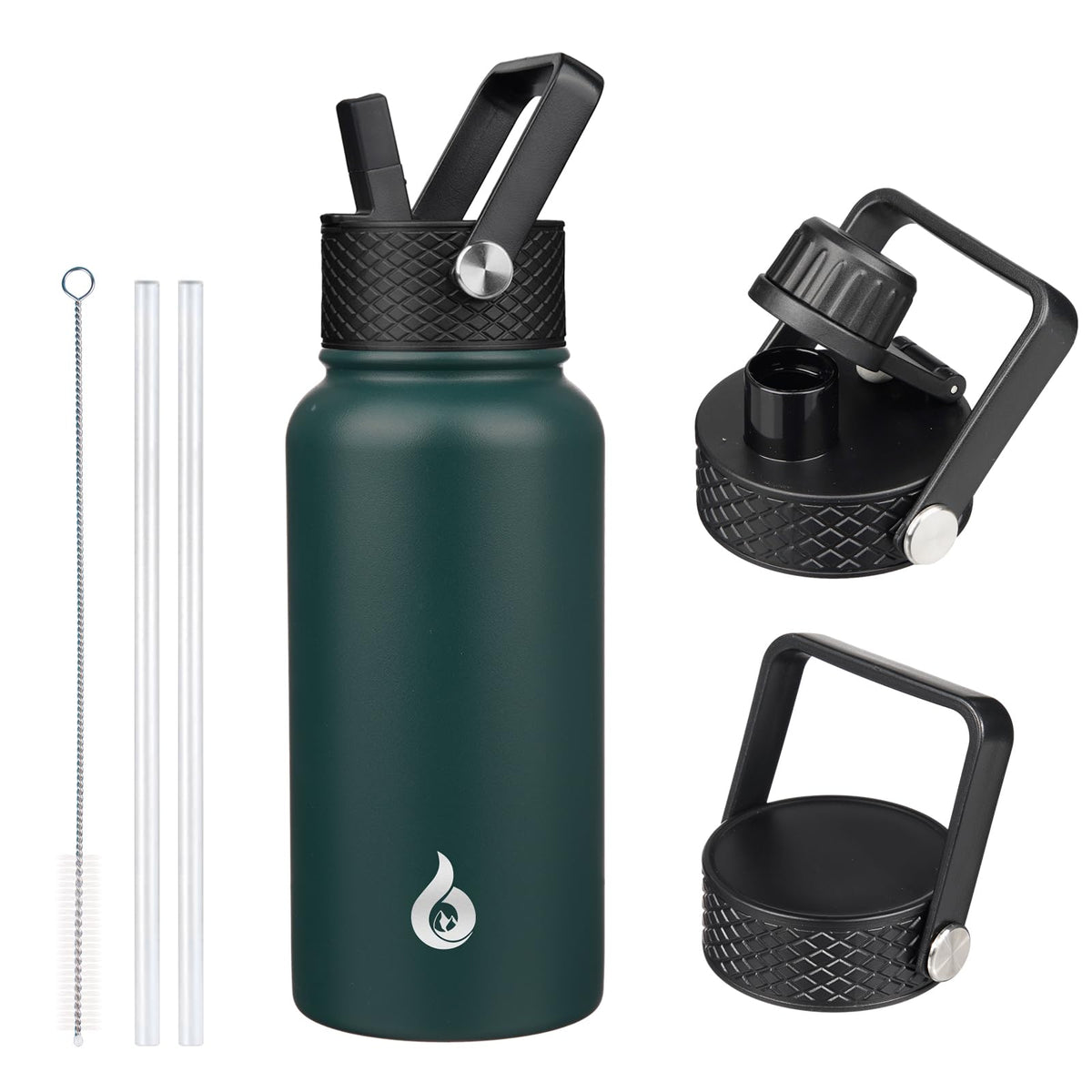 BJPKPK 64oz Insulated Water Bottle, Half Gallon Water Jug with Straw Lid