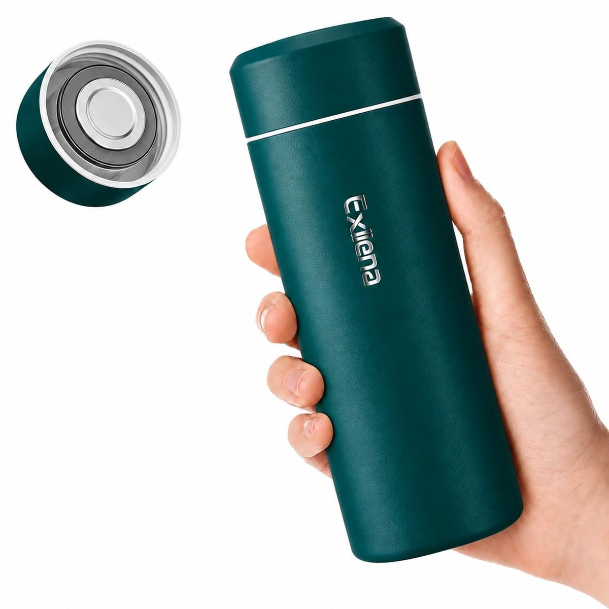 【Upgraded】Exllena Small Insulated Water Bottle 8 oz/250ml– Mini Insulated Water Bottle for Hot & Cold Drinks, Perfect Small Flask for Travel, Purse...(Lake Blue)