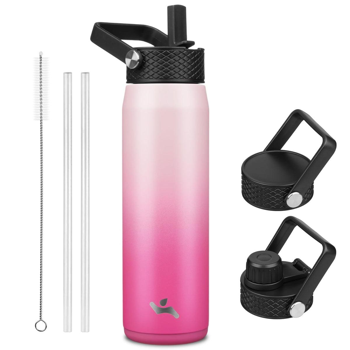 Konokyo 22 oz Insulated Stainless Steel Water Bottle with Straw Lid
