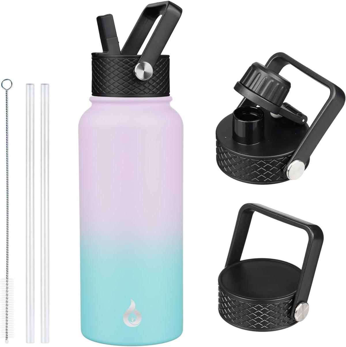 BJPKPK 64oz Insulated Water Bottle, Half Gallon Water Jug with Straw Lid