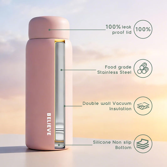 7oz Mini Insulated Water Bottle, Leak-Proof Pocket Size Flask for Hot & Cold Drinks, Portable Small Coffee Cup for Women, Kids, Travel, School & Office