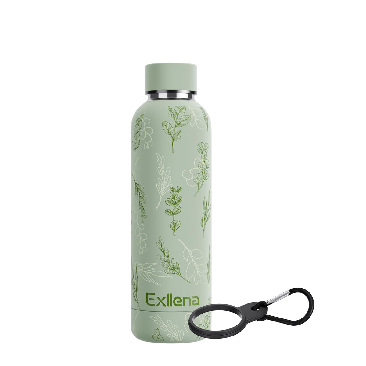 Exllena Small Water Bottle 12oz with Clip, Double Wall Stainless Steel Vacuum Small Insulated Water Bottle Keeps Drinks Cold 24 Hrs/Hot 12 Hrs for Kids Handbag School BPA Free (Mint)