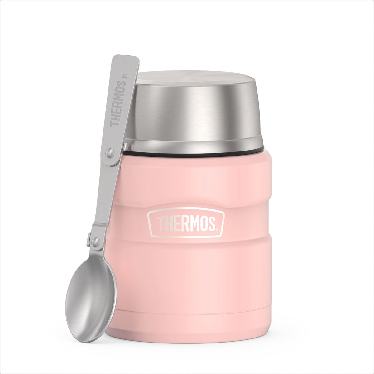 THERMOS Stainless King Food Jar with Handle, 47oz, Matte Stainless Steel