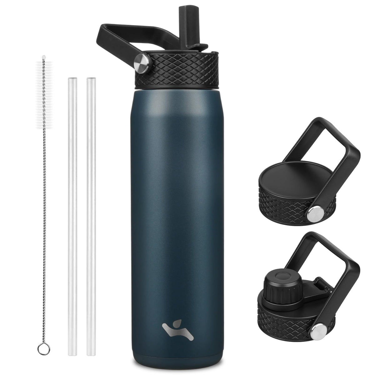 Konokyo 22 oz Insulated Stainless Steel Water Bottle with Straw Lid