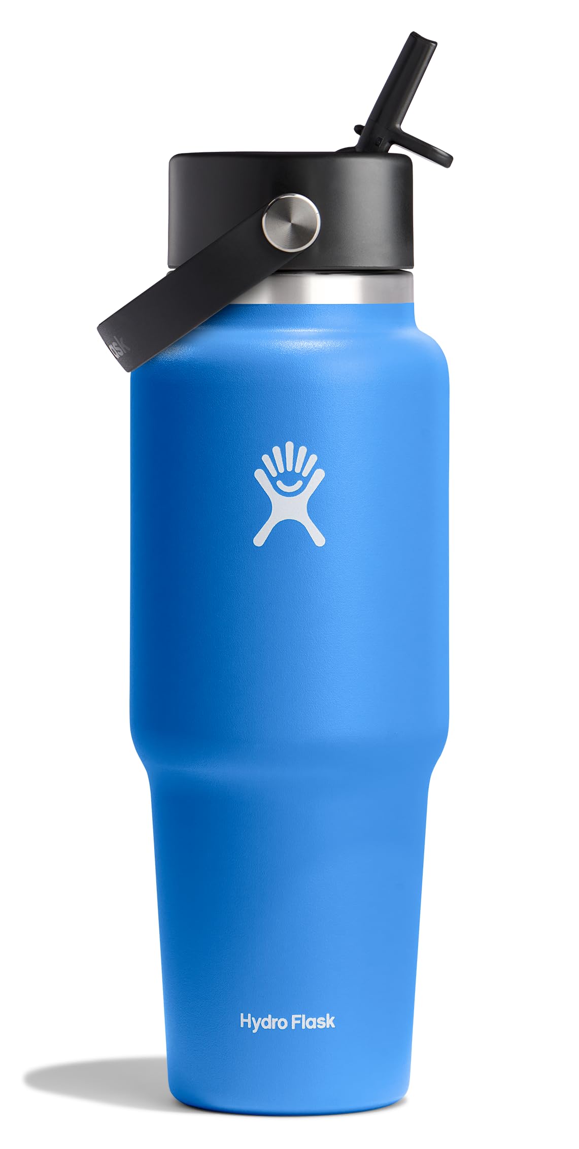 Hydro Flask Travel Water Bottle - Insulated Stainless Steel - Wide Straw Lid, Non Spill, Leakproof in 32 Oz Sandpiper