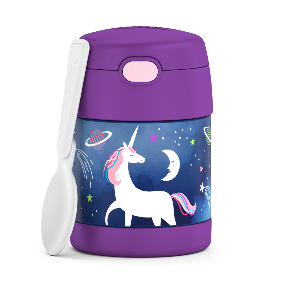THERMOS FUNTAINER Kids Food Jar with Spoon, 10oz, Navy