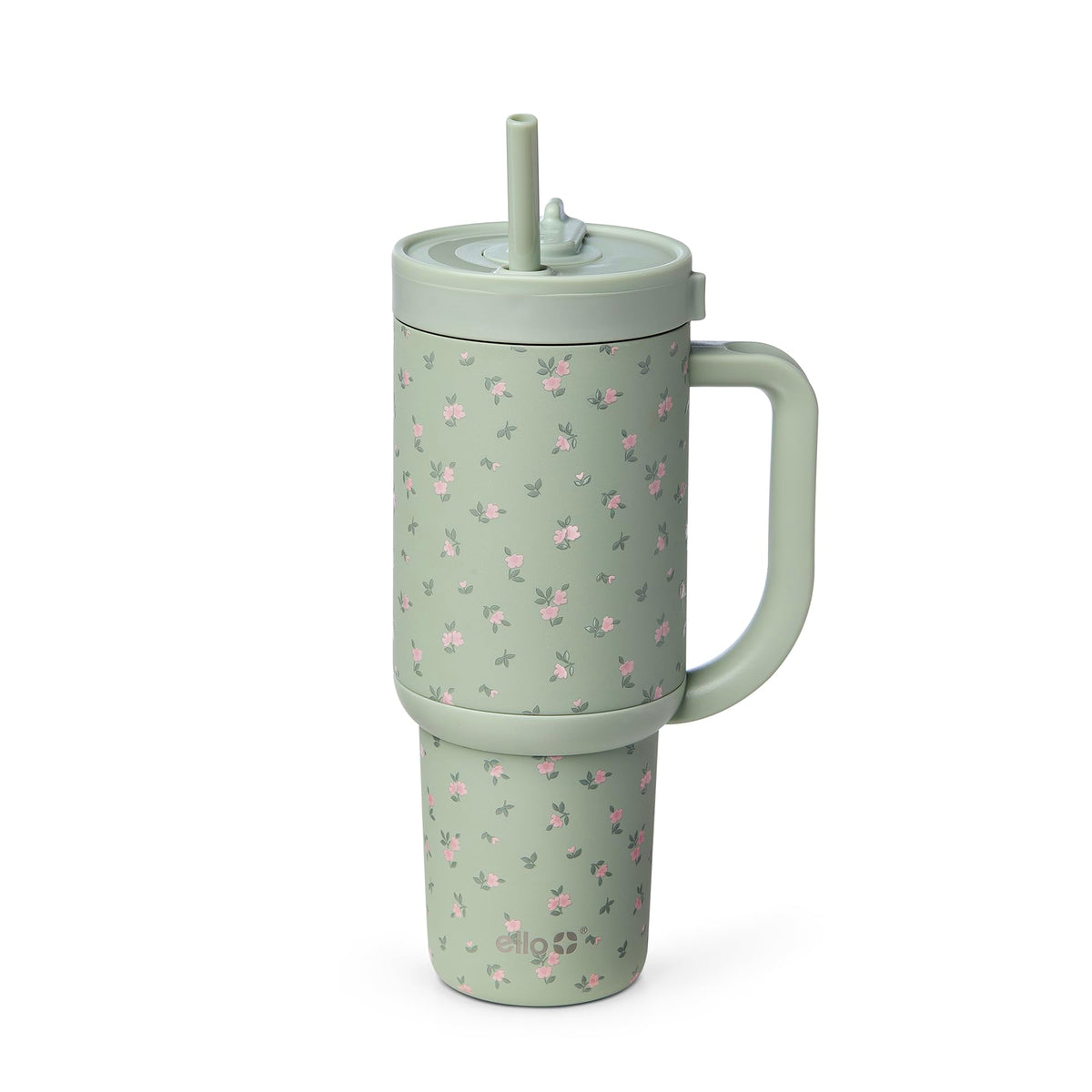 Ello Oasis 30oz Insulated Stainless Steel Tumbler with Straw, Daisies
