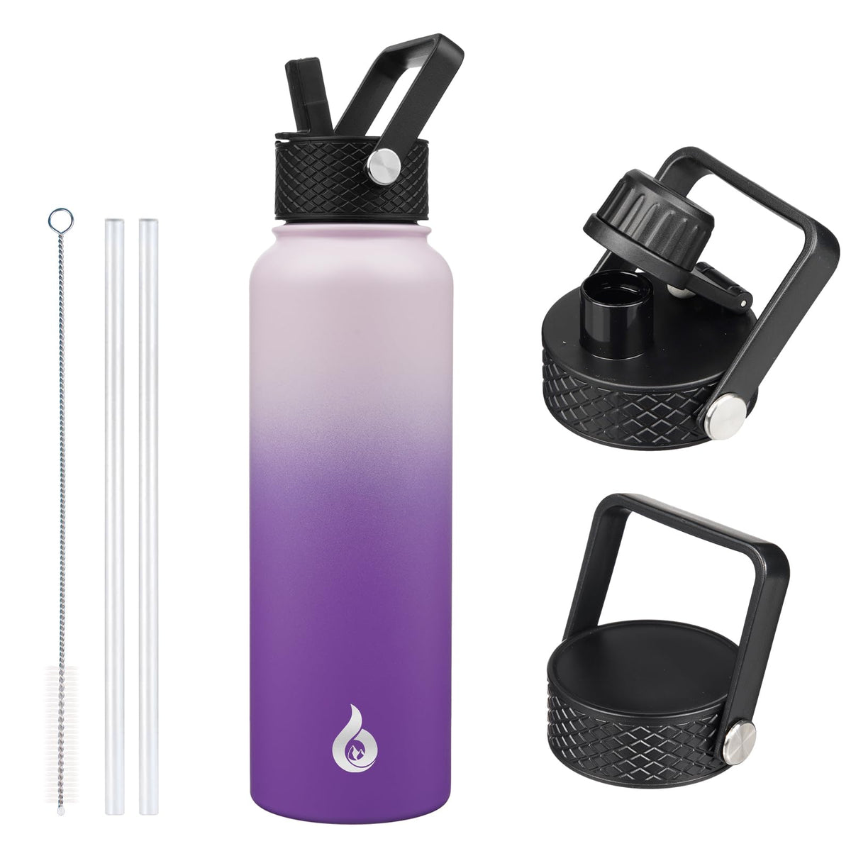 BJPKPK 64oz Insulated Water Bottle, Half Gallon Water Jug with Straw Lid