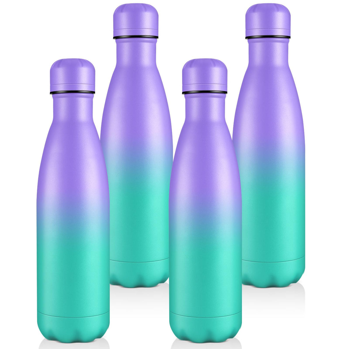 Volhoply 17oz Insulated Stainless Steel Water Bottle（Silver,1 Pack)