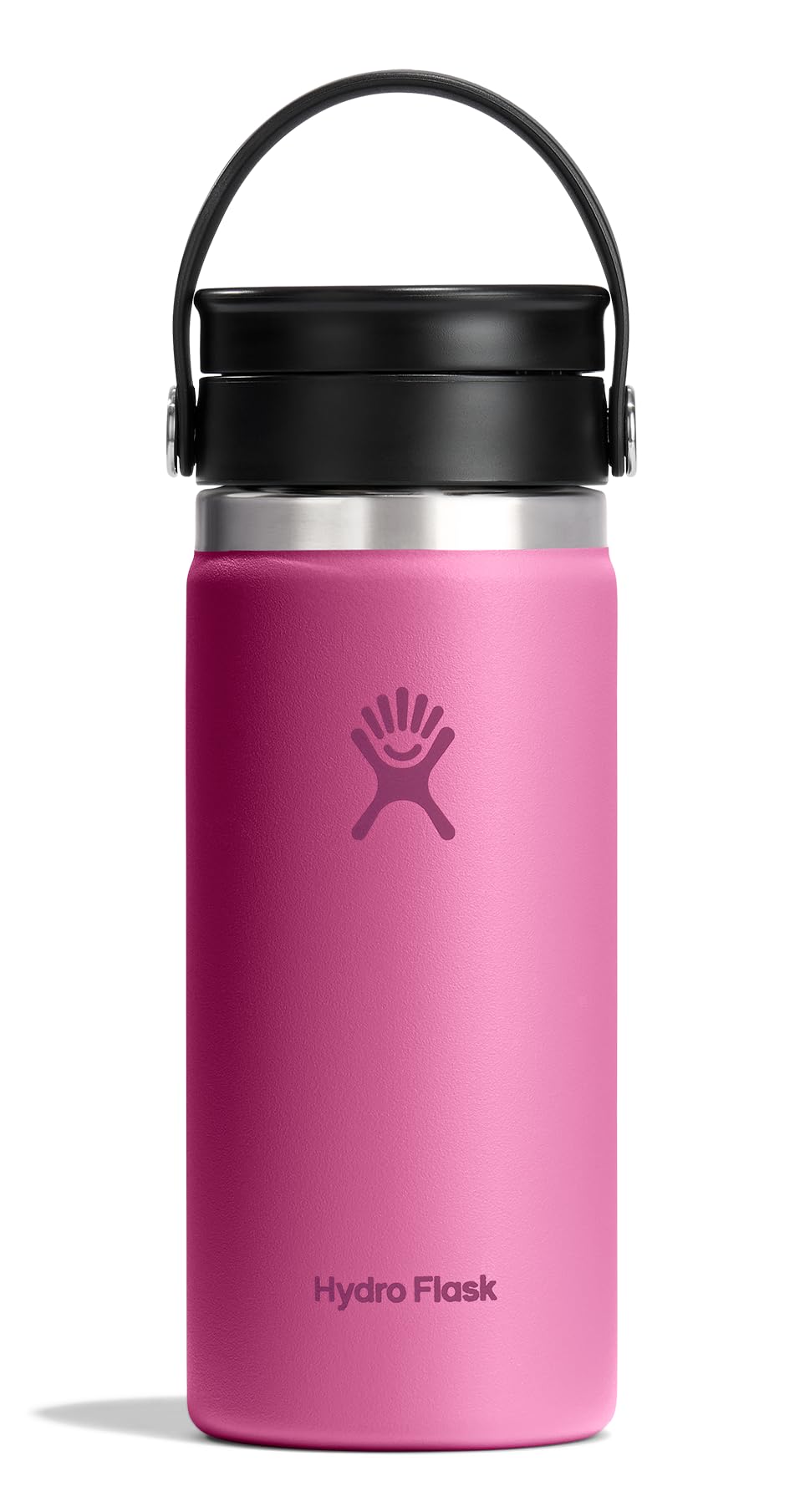 Hydro Flask Water Bottle - Insulated Stainless Steel - Wide Mouth Flex Sip Lid, Non Spill, Leakproof and Refillable in 16 Oz White