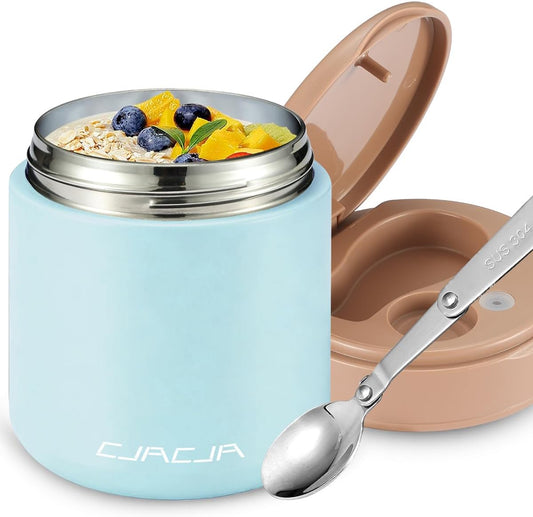 Thermo for Hot Food Kids - 15.2oz with Folding Spoon and Silicone handle