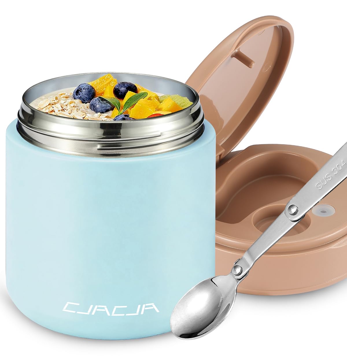 Thermo for Hot Food Kids - 15.2oz with Folding Spoon and Silicone handle