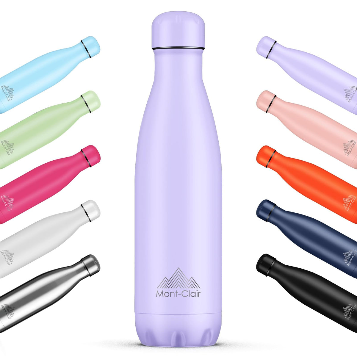 LO Stainless Steel Water Bottle, Vacuum Insulated, Leakproof, 17oz