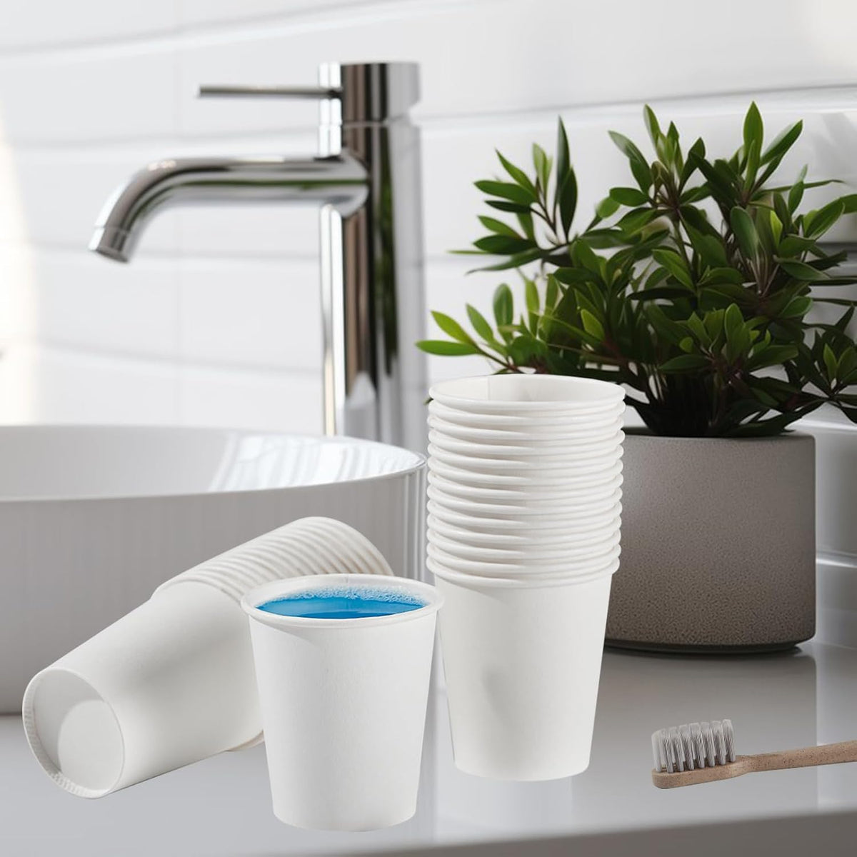 SIUQ 300 Pack 5 oz Paper Cups, Disposable Small Bathroom Mouthwash Cups