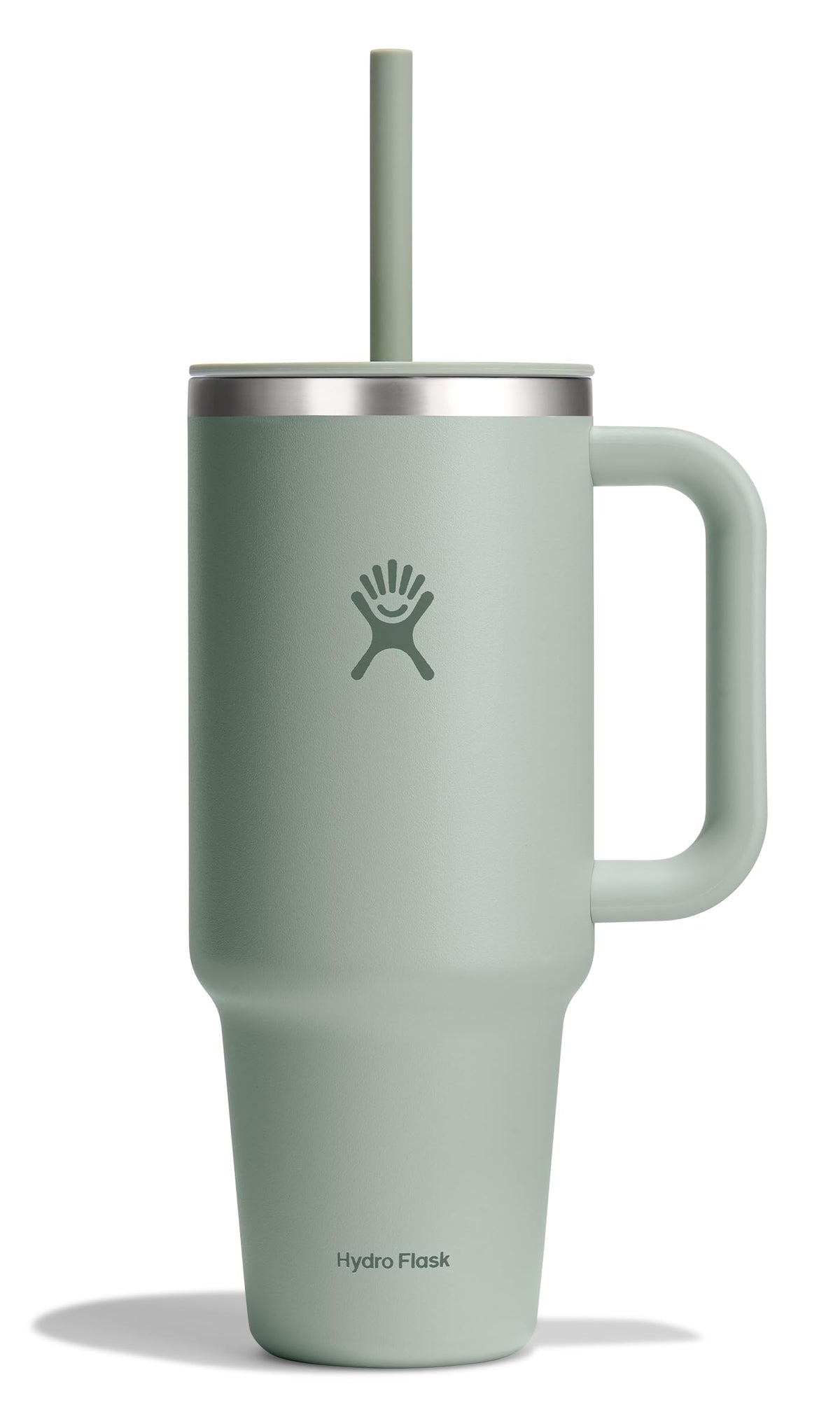 Hydro Flask Travel Tumbler with Handle, Lid and Straw - Insulated Stainless Steel in 40 Oz Trillium