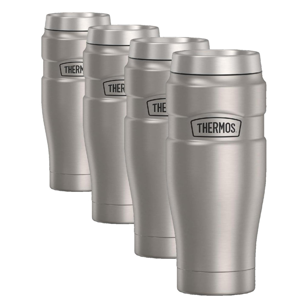 THERMOS Stainless King Vacuum-Insulated Travel Tumbler, 16 Ounce, Matte Steel