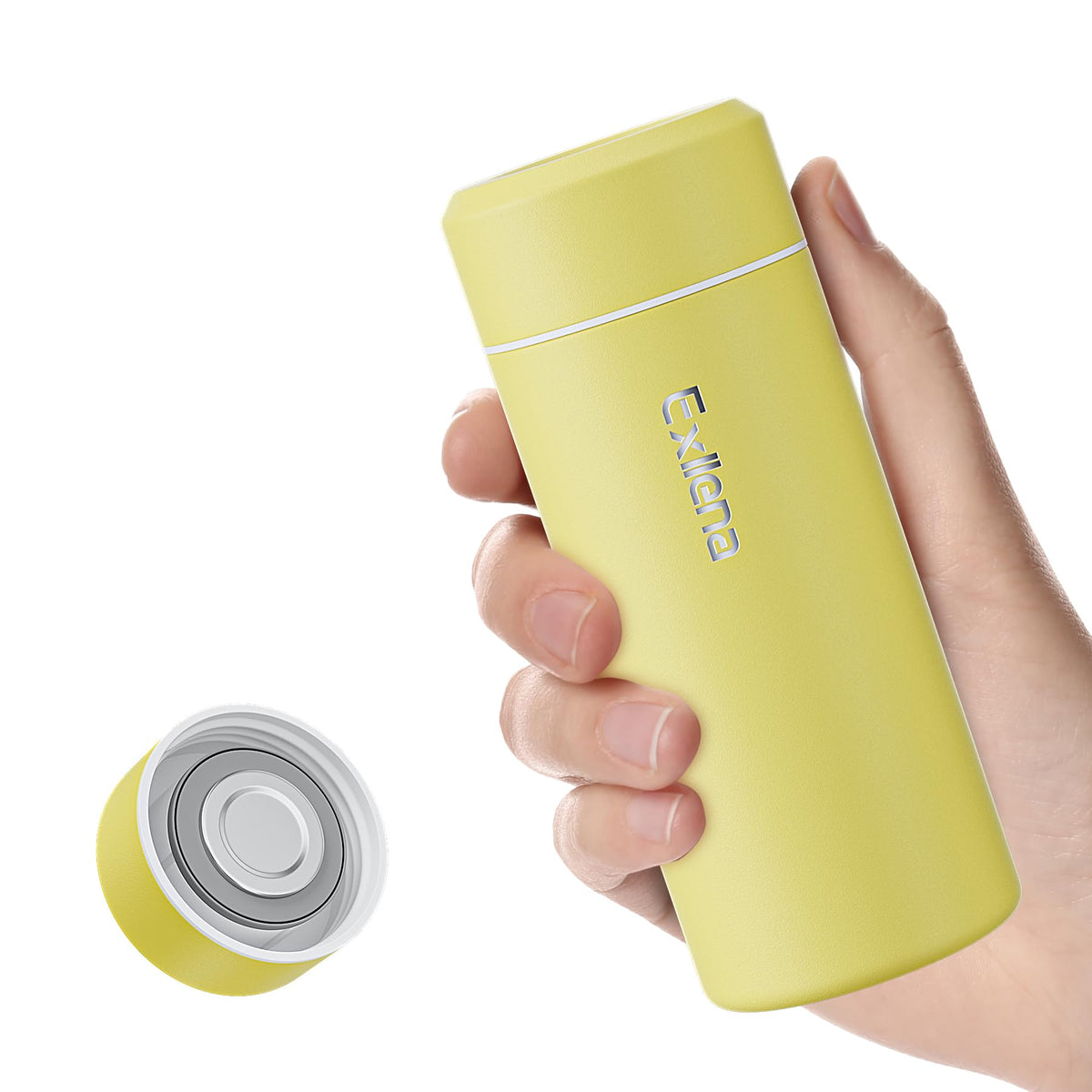 【Upgraded】Exllena Small Insulated Water Bottle 8 oz/250ml– Mini Insulated Water Bottle for Hot & Cold Drinks, Perfect Small Flask for Travel, Purse...(Lake Blue)