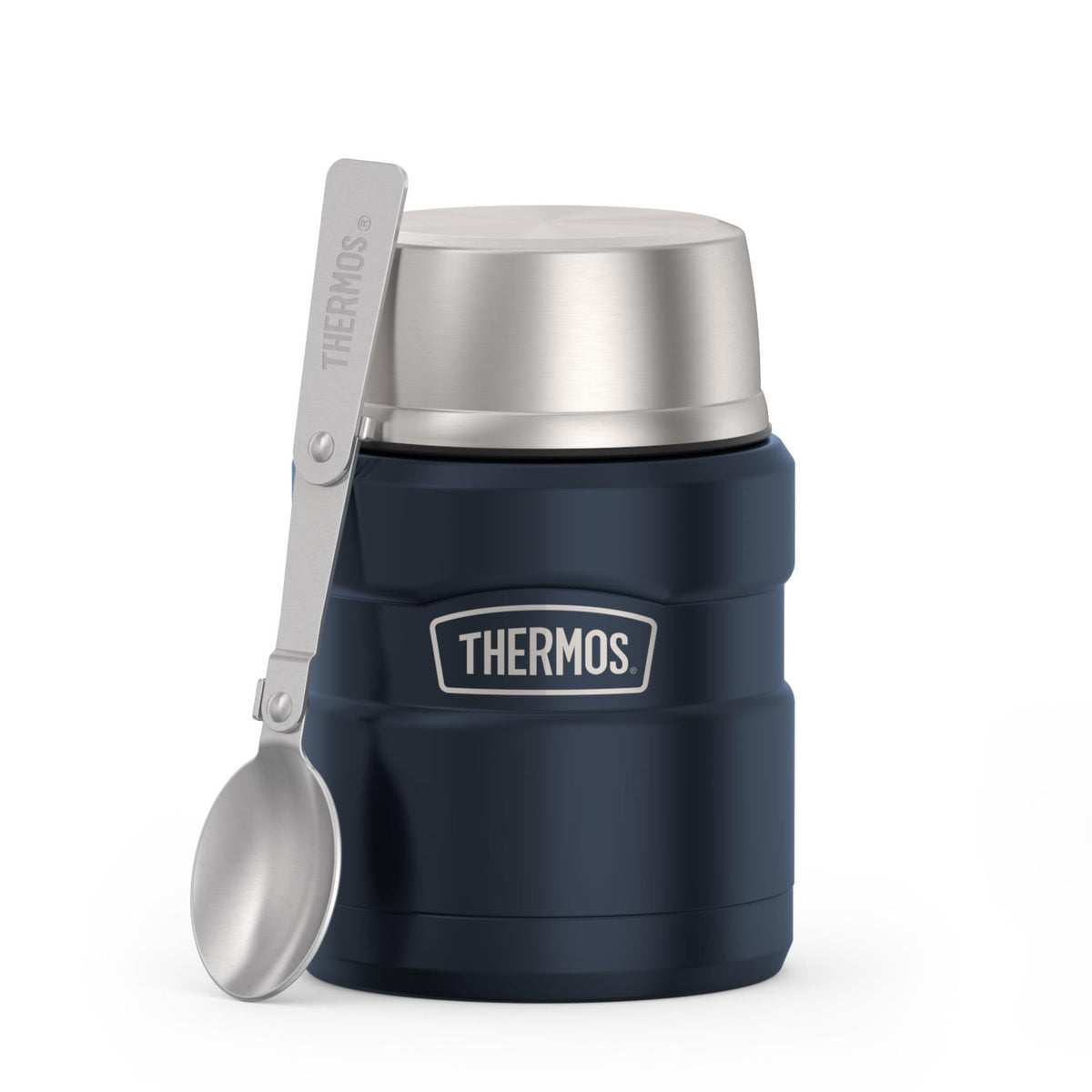 THERMOS Stainless King Food Jar with Handle, 47oz, Matte Stainless Steel