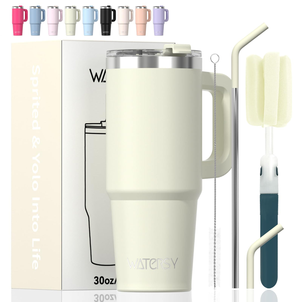 40 oz Tumbler with Handle,Tumbler with Lid and Straw,Double Wall Insulated Cup Stainless Steel Travel Mug(Cold for 34 Hours),Water Bottle for Iced Tea,Coffee,Cold Beverages(Purple)