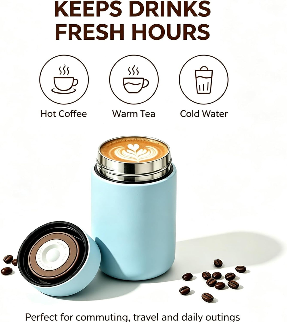 Mini Insulated Flask,Small Water Bottle 6.8oz, Pocket Size Portable Leak Proof Thermal Cup for Women Girls Outdoor,Travel Tumbler forTravel Coffee Tea Drinks (Blue)