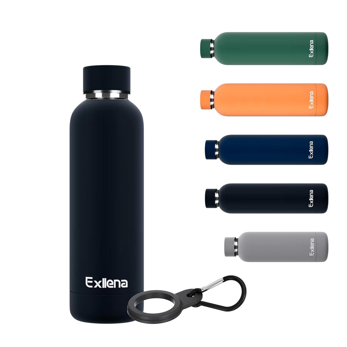 Exllena Small Water Bottle 12oz with Clip, Double Wall Stainless Steel Vacuum Small Insulated Water Bottle Keeps Drinks Cold 24 Hrs/Hot 12 Hrs for Kids Handbag School BPA Free (Mint)