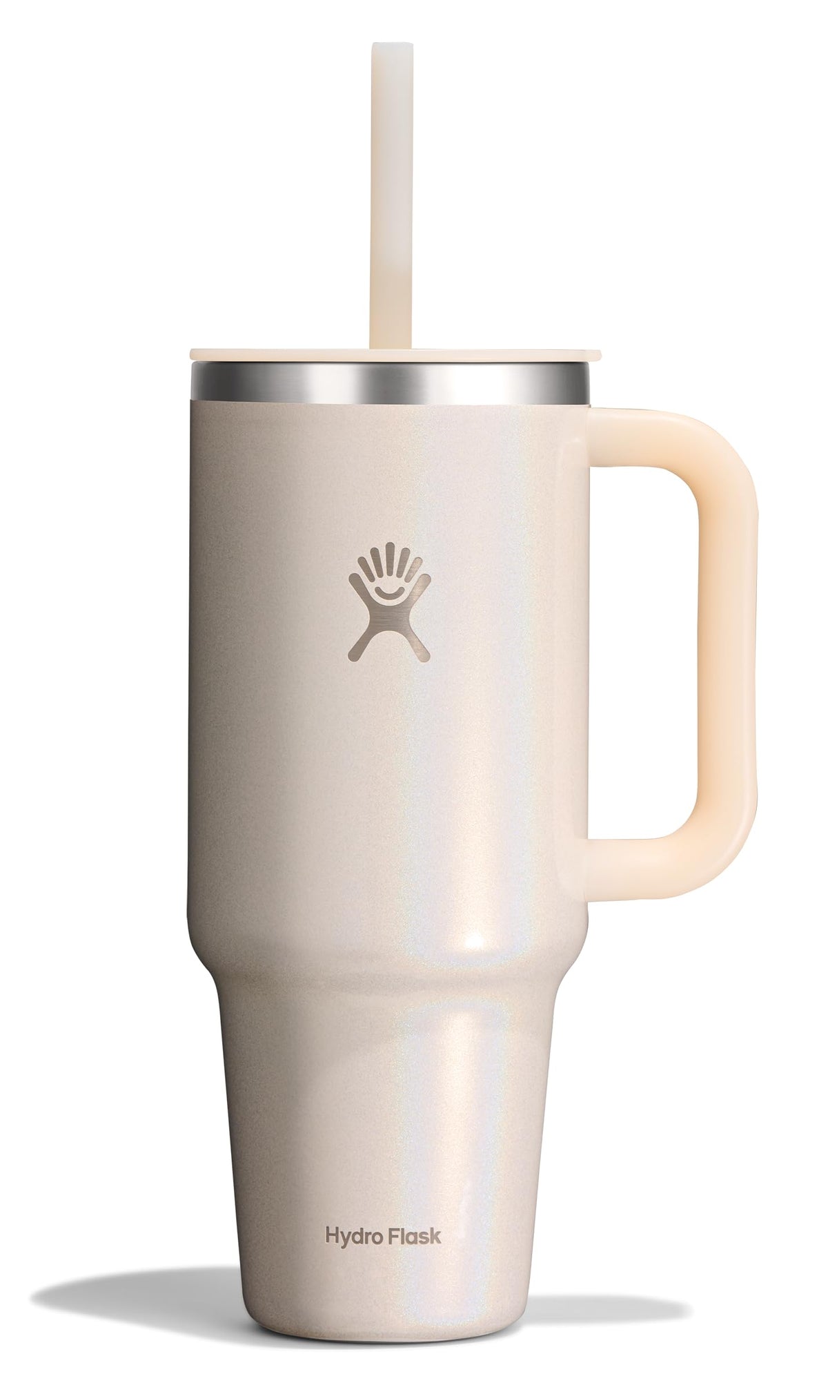 Hydro Flask Travel Tumbler with Handle, Lid and Straw - Insulated Stainless Steel in 40 Oz Trillium